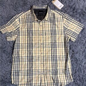 prAna Kirkwood Shirt Men’s Medium NWT Plaid Button Down Short Sleeve